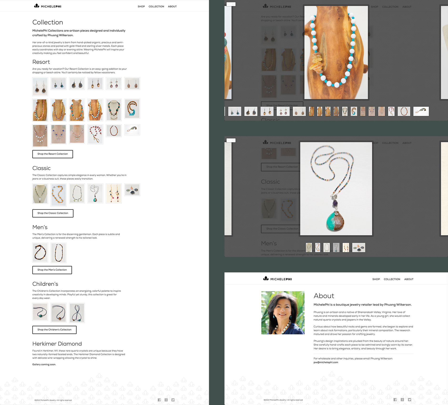 Screenshots from MichelePhi's website.